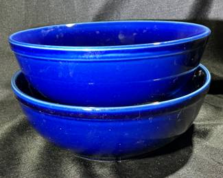 Blue ceramic mixing bowls