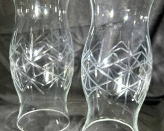 Cut glass hurricane shades
