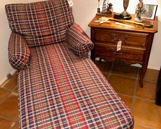 Plaid chaise lounge
