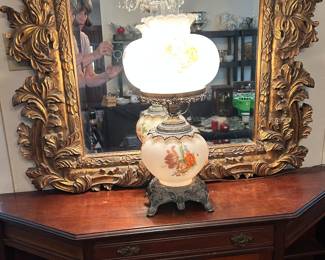 My favorite piece- simply gorgeous vintage baroque large wall mirror. A real stunner.