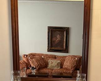 Large rectangular framed wall mirror 