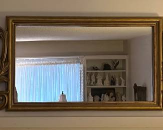 Gold ornate scrolled vintage wall mirror 