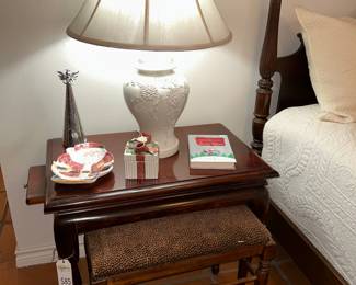 Table lamps, side tables & benches.