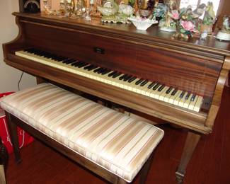 Kimbell baby grand piano and bench