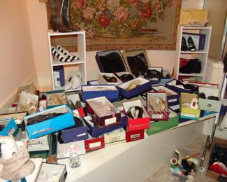 Large assortment of ladies shoes