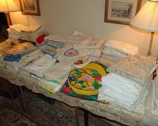 Large assortment of linens