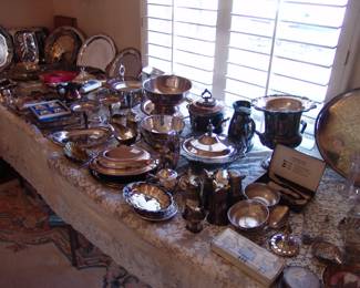 Large selection of silver plate