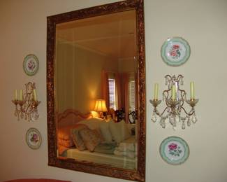 Mirror and sconces