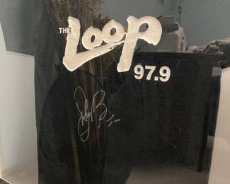 Jonathon Brandmeier, autographed and framed Loop 97.9 T-shirt.