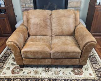 Faux leather loveseat