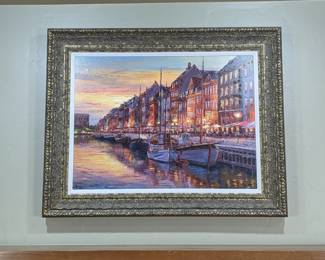 Sam Park Giclee on Canvas Embellished "Copenhagen"
