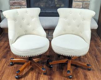Linon Sinclair Office Chairs with Wood Base