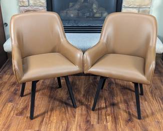 Studio Designs Home Spire Luxe Swivel Accent Chair, Caramel Leather