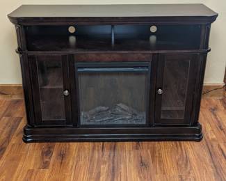 TV Stand with Altra Glass Front Electric Fireplace Insert (F18V66L) 47w 16d 32h