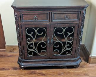 Arriana Dark Cherry Wood 2-door Console Cabinet