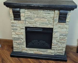 Faux Stone Electric Fireplace