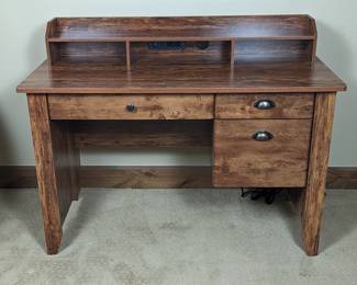 Costway Computer Desk with Storage Shelves, 4 Drawers and Electric Panel 47w 22d 36h