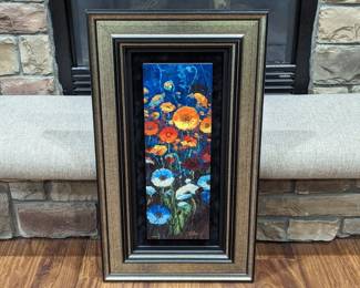 James Coleman A Rainbow of Flowers: Icelandic Poppies Embelished Dye Sublimation on Wood 20w 1.5d 35h