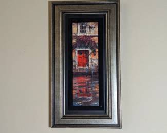 James Coleman " Red Door Reflections" Embellished Dye Sublimation on Wood 19w 35h