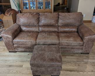 Soft Line Spa Italy Sofa and Ottoman 91w 43d 37h, ottoman 25x25 16h