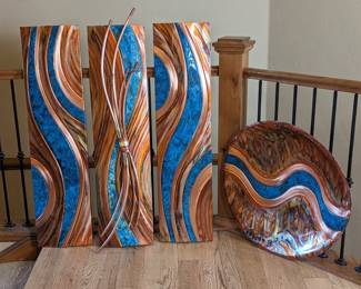 Metal Art Panels and Bowl