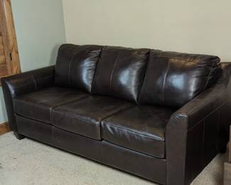 Brown Faux Leather Sofa Bed 82w 37d 35h