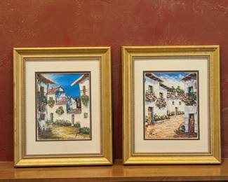 Two Original Signed Oil on Canvas Paintings Unknown Artists 14w 17h