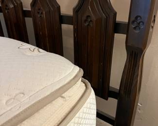 Head board.  Ranch style.

Also, Sterns and Foster mattress.  Size full