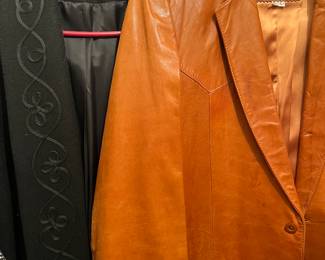 Men as women coats.  Many more to choose from.   Starched  men’s wranglers size 36x32 36x34.  Many starched western dress shirts.  Size large.  Suits, western boots size, and men’s fishing shirts. Kendra  and other nice jewlry . 