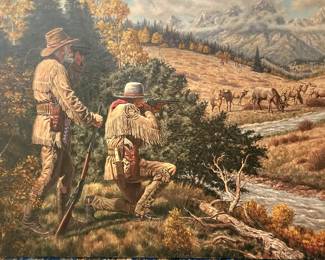 Huge original oil be Joe Grandee