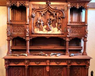 Massive and incredibly carved piece. This is museum quality, something to build a house around!