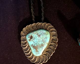 One of the many silver and turquoise bolo's worn by Mr Grandee