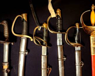Large selection of civil war original and replica swords