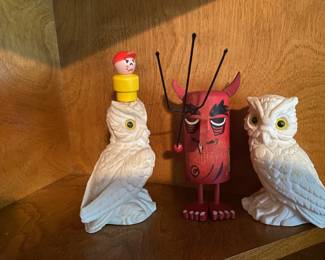 So he rides the snowy owl twins into battle against Smug Satan.