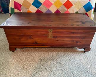 Gorgeous cedar and brass chest.