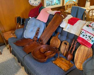 Groovy wooden serving dishes.
