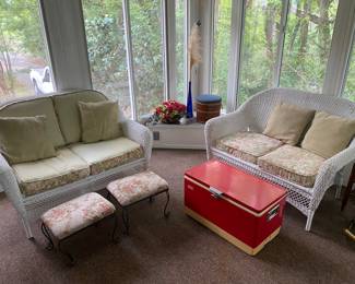 Fun patio set with classic cooler.
