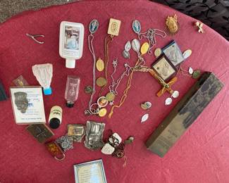 Various potions, relics, and rosaries to keep the baddies away.