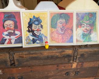 Thank you to Susan Stocks for finding this little fellow for me! If he haunts your dreams with his army of creepy clown friends feel free to blame her.