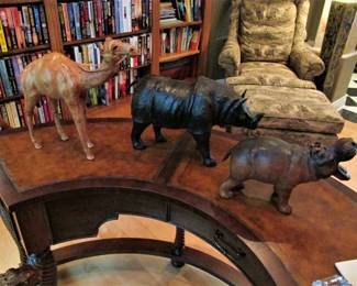 Leather wrapped animal figures