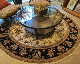 8 foot round silk rug