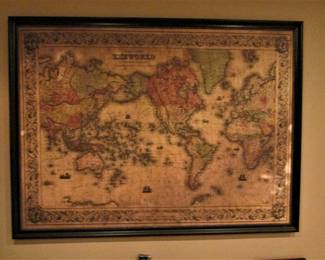 Large world map canvas