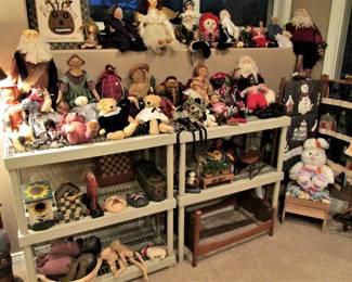 Many folk art dolls