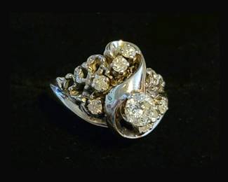 14K White Gold and Diamond Ring