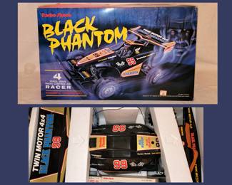 Radio Shack Black Phantom Model Race Car in Box 