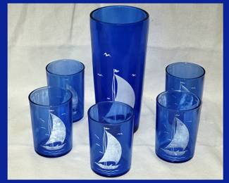 Cobalt Blue Glass Set