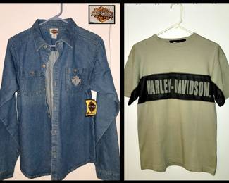 Harley Davidson Denim Shirt New with Tags and Harley Davidson T-Shirt 