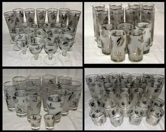 Tons of Libbey Silver Leaf Glassware