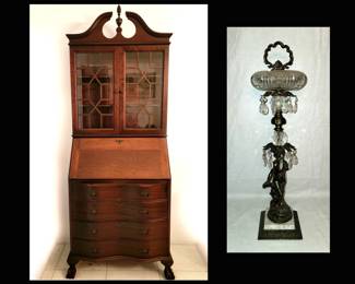 Very Nice Vintage Secretary and Vintage Smoking Stand