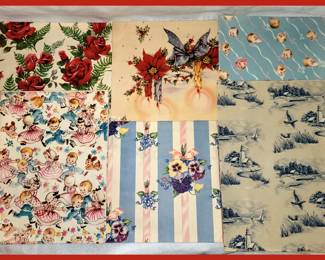 Vintage Wrapping Paper; There are Loads of Ribbons Lace and Trims Available